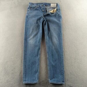 Rag & Bone Fit 2 Slim Jeans Mens 31x30 Blue Light Wash Stretch Button Fly USA